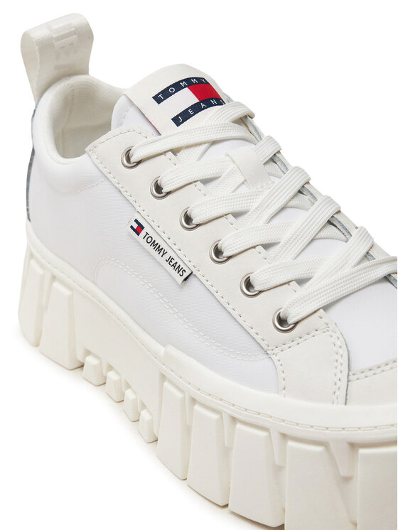 Tommy Jeans Tommy Jeans Sneakersy Tjw Vulc Flatform Lc Mix Media EN0EN02569 Écru