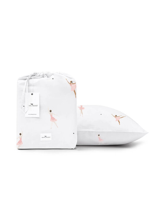 White pocket White pocket Komplet pościeli dziecięcej satynowa Biały