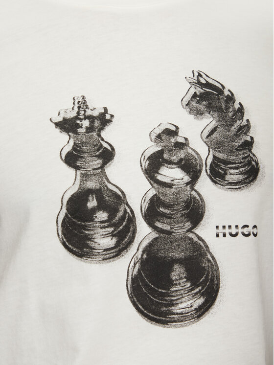 HUGO HUGO T-Shirt Dischach 50532918 Bílá Regular Fit