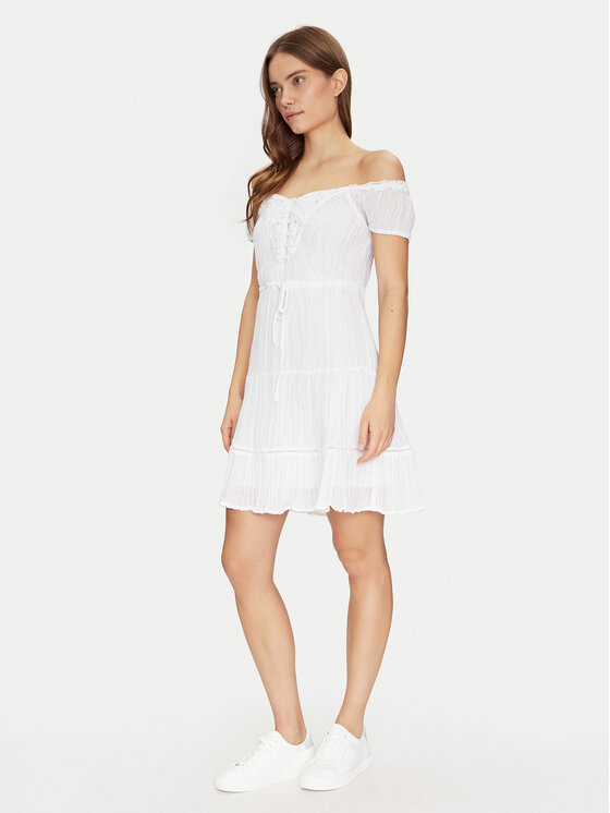 Guess Guess Vasarinė suknelė W5GK0A WE340 Balta Regular Fit