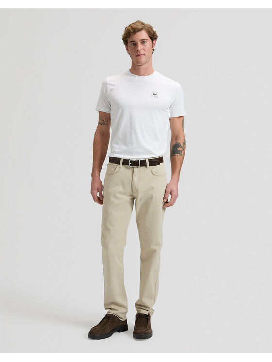 Lee Lee T-Shirt WOVEN LABEL TEE Biały Regular Fit