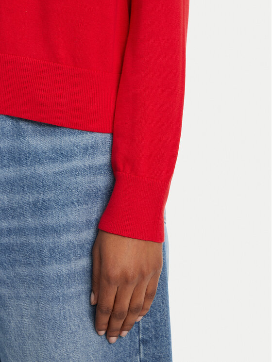 Tommy Jeans Tommy Jeans Sweter Essential DW0DW20159 Czerwony Regular Fit