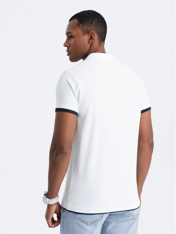 Ombre Ombre Polokošile OM-POSS-0113 Bílá Fitting Fit