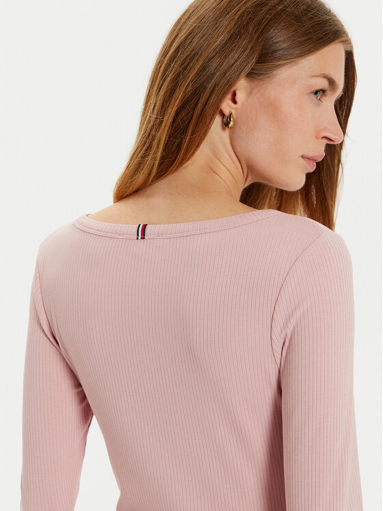 Tommy Hilfiger Tommy Hilfiger Blúz WW0WW38869 Rózsaszín Slim Fit