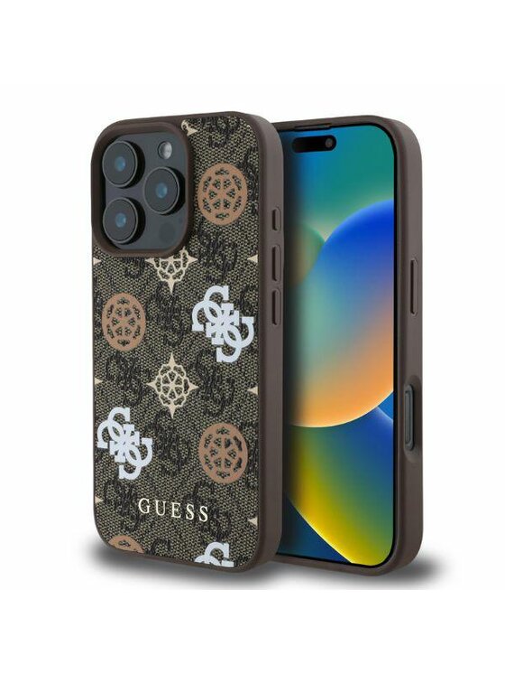 Guess Guess Etui na tablet Peony On 4G Background Brązowy