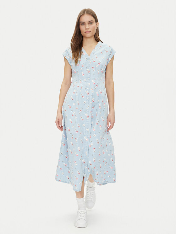 Gap Gap Košilové šaty 731352-00 Světle modrá Regular Fit