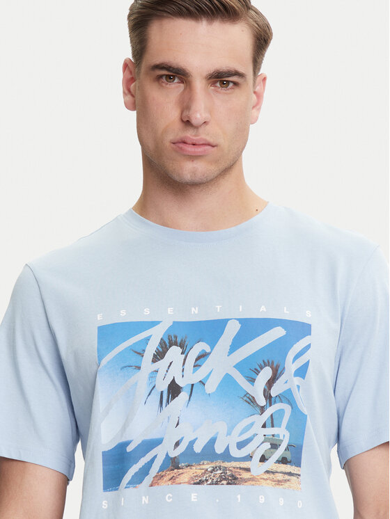 Jack & Jones Jack & Jones Tricou Colton 12268438 Albastru celest Standard Fit