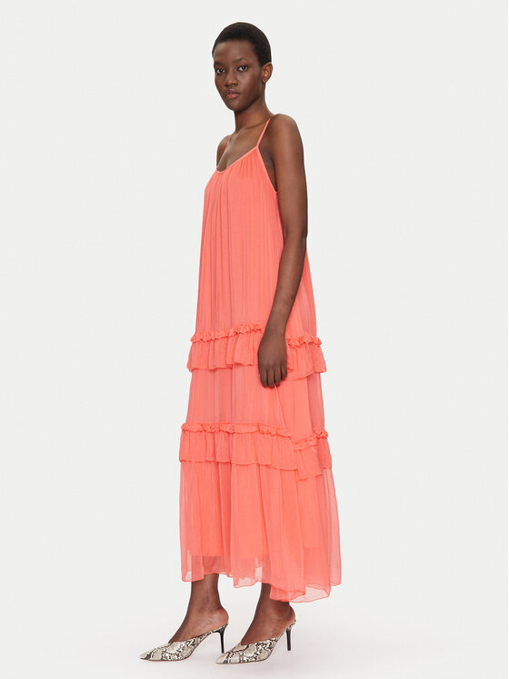 Dixie Dixie Sommerkleid A207W018A Korallenfarben Regular Fit