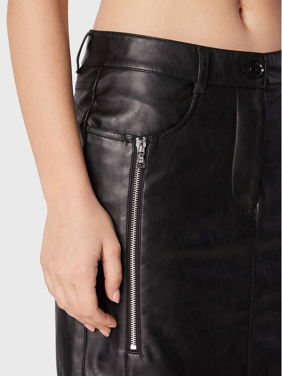 Marc Aurel Marc Aurel Спідниця зі штучної шкіри 2255 2020 92699 Чорний Regular Fit