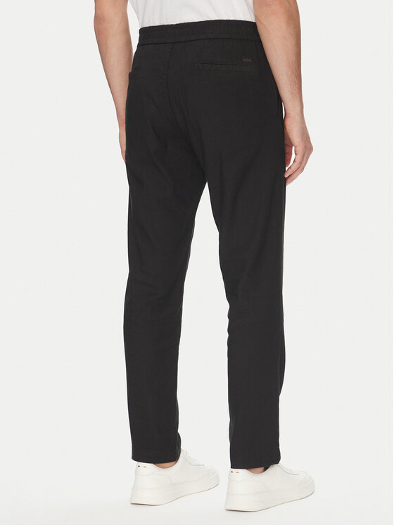 BOSS BOSS Riidest püksid Sanderson-L 50536881 Must Regular Fit