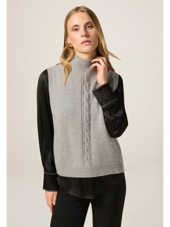 Oltre Oltre Sweter M317J005055N013 Szary Regular Fit