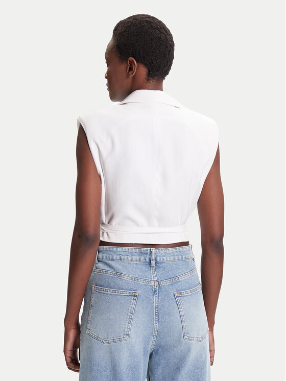 ACCESS FASHION ACCESS FASHION Kamizelka 53-1028-195 Biały Slim Fit