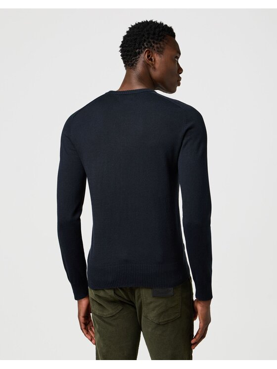 Wrangler Wrangler Sweter KNIT SWEATER Czarny Regular Fit