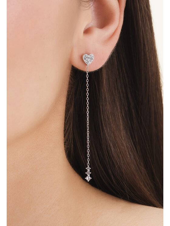 Rosefield Rosefield Kolczyki DIAMOND HEARTS Srebrny