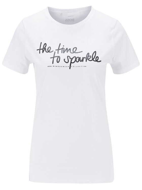 BOSS Boss T-krekls C_Esparkle 50446627 Balts Regular Fit
