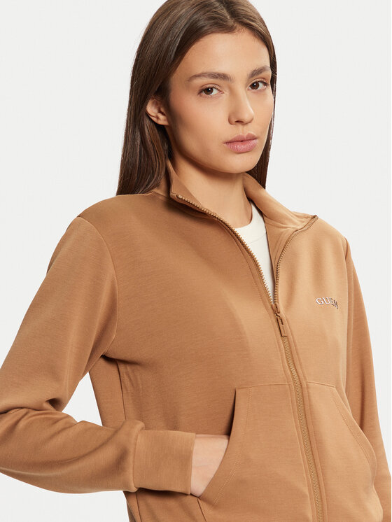 Guess Guess Bluză V5RQ17 KCOB2 Maro Regular Fit