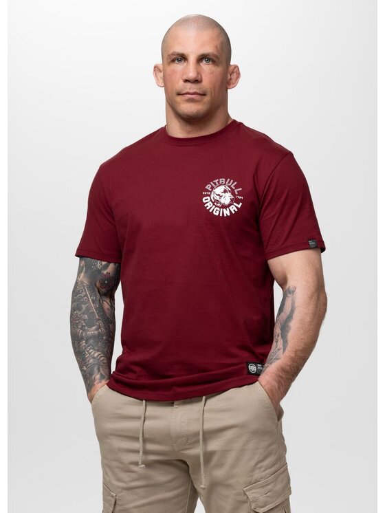 PITBULL PITBULL T-Shirt DOG SD Bordowy Regular Fit