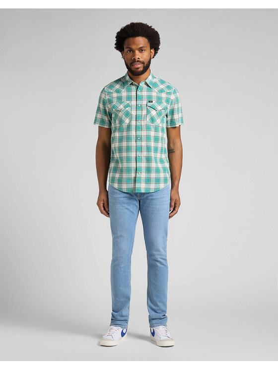 Lee Lee Camicia SS WESTERN SHIRT Verde Regular Fit