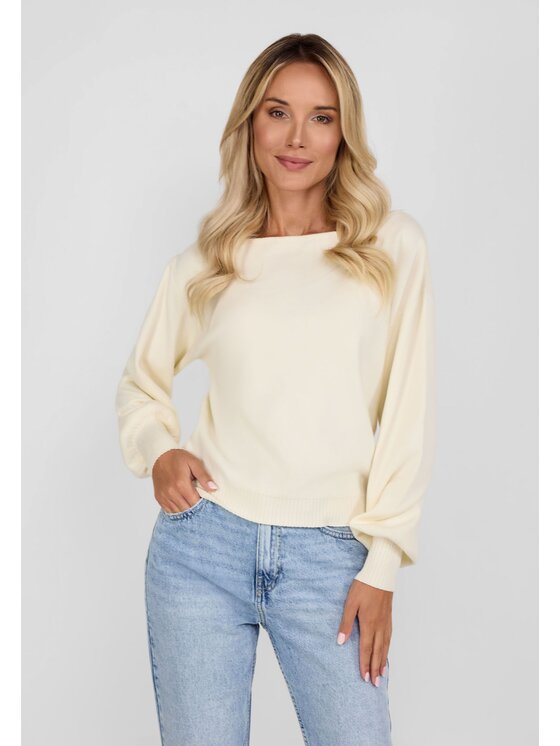 minoti minoti Sweter 26WKNIT6 Écru Regular Fit