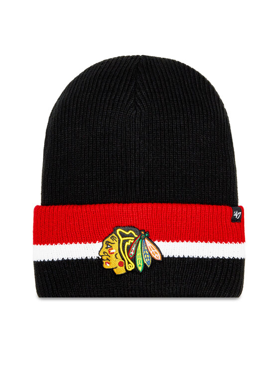 47 Brand Cepure NHL Chicago Blackhawks Split Cuff 47 H-SPLCC04ACE-BKA Melns