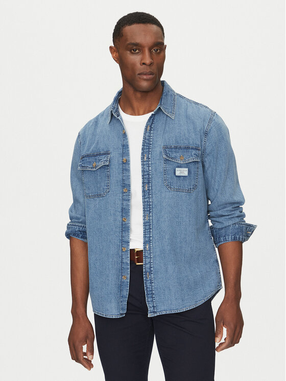 Guess Jeans Guess Jeans traper košulja M4YH56 D5EI2 Tamnoplava Regular Fit