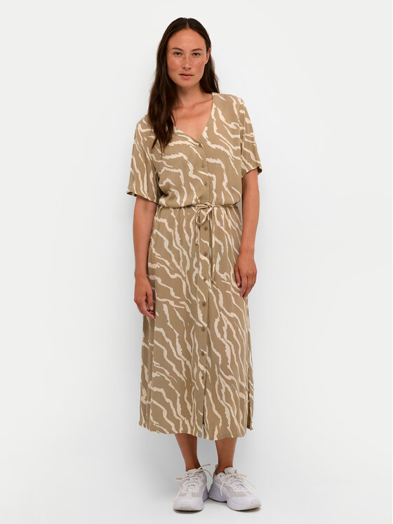 Kaffe Kaffe Φόρεμα πουκάμισο Tara 10507379 Μπεζ Regular Fit