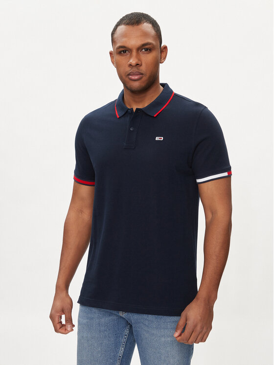 Tommy Jeans Polo Flag DM0DM12963 Tumši zils Regular Fit