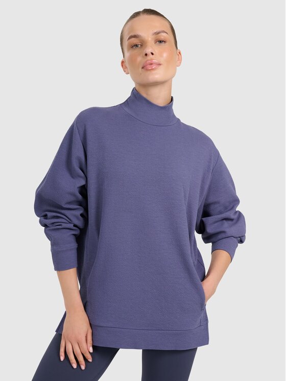 4F 4F Bluza 4FWAW25TFSWF589-30S Niebieski Oversize
