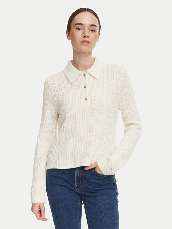 Tommy Hilfiger Tommy Hilfiger Pullover WW0WW52222 Creme Regular Fit