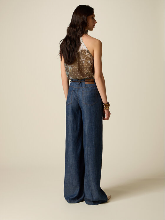 Oltre Oltre Jeansy P706R009079N024 Niebieski Baggy Fit