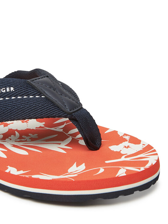 Tommy Hilfiger Tommy Hilfiger Flip flop Hilfiger Flw Print Beach Sandal FM0FM05507 Bleumarin