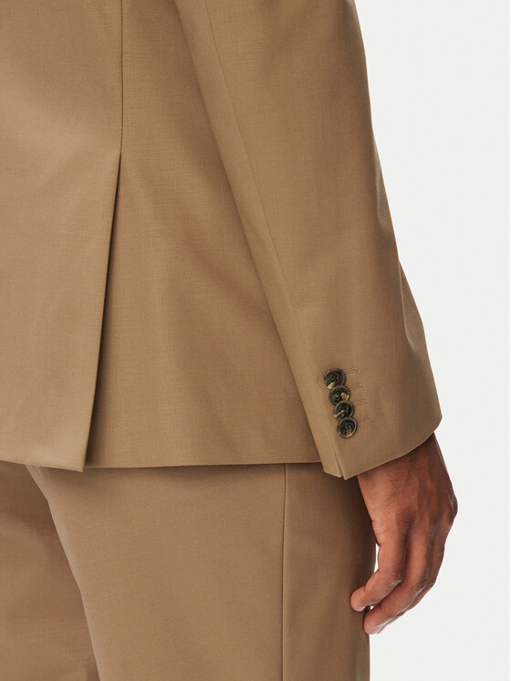 HUGO HUGO Oblek Henry-Getlin253X 50567894 Tmavě béžová Slim Fit