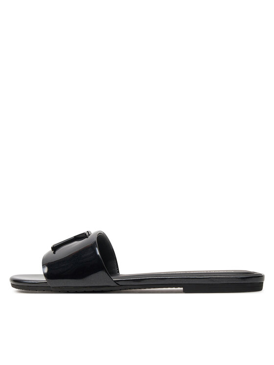 Calvin Klein Jeans Calvin Klein Jeans Natikači Flat Sandal Slide Mg Met YW0YW01348 Črna