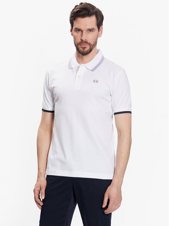 La Martina Polo VMP006 PK001 Balts Slim Fit