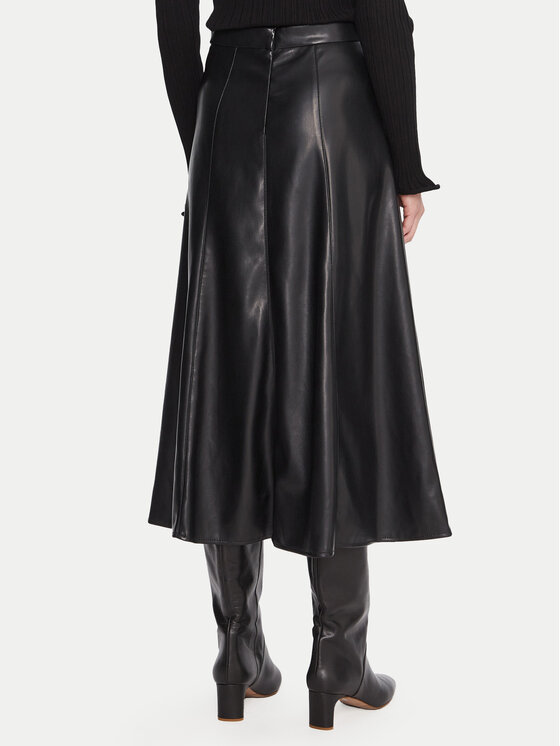 Marella Marella Dirbtinės odos sijonas Vally 2525776022 Juoda Regular Fit
