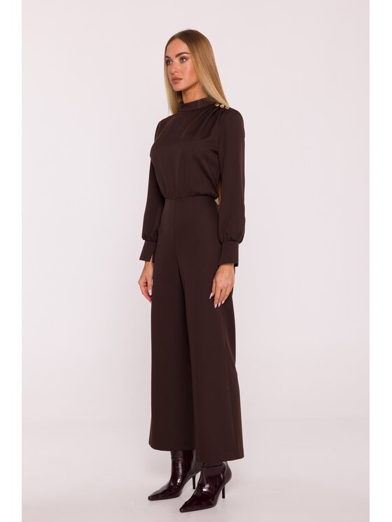 Made of Emotion Made of Emotion Kombinezon M879 Brązowy Modern Fit