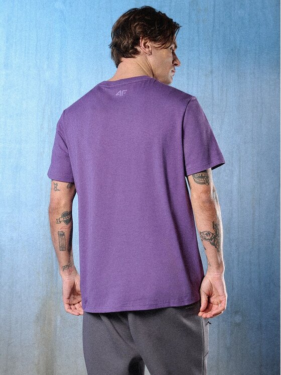 4F 4F Tričko 4FRSS26TTSHM3659-50S Fialová Regular Fit