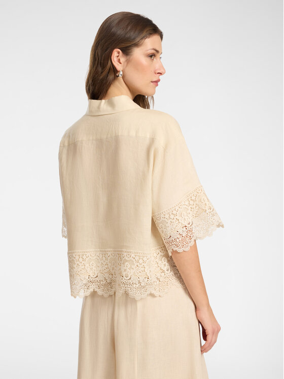 Elena Mirò Elena Mirò Camicia 5188P000271N002 Crema Boxy Fit