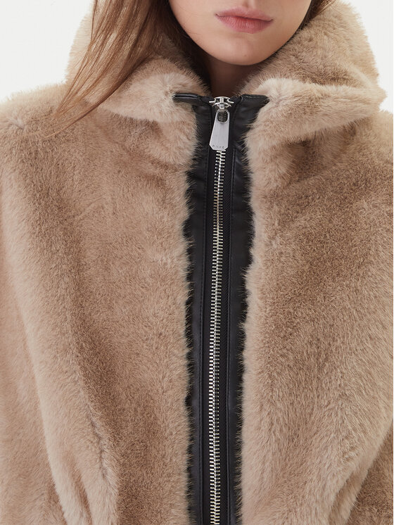 PINKO PINKO Кожено палто 105399 A2PI Бежов Regular Fit