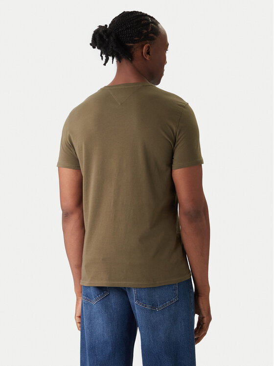 Tommy Jeans Tommy Jeans T-Shirt DM0DM04411 Zielony Slim Fit