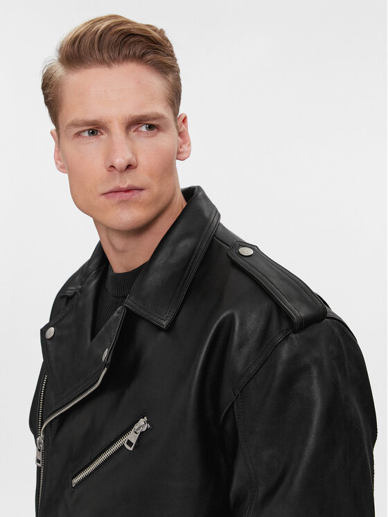 Calvin Klein Jeans Calvin Klein Jeans Шкіряна куртка J30J323398 Чорний Oversize