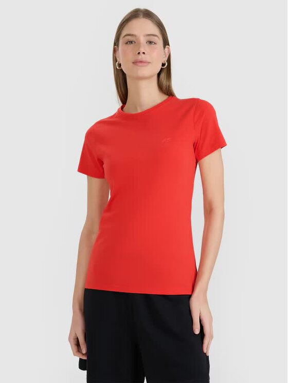 4F 4F T-Shirt NOS Czerwony Slim Fit