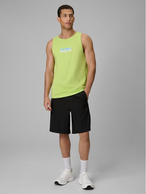 4F 4F Tank top 4FWSS26TSLEM249-42S Zielony Regular Fit