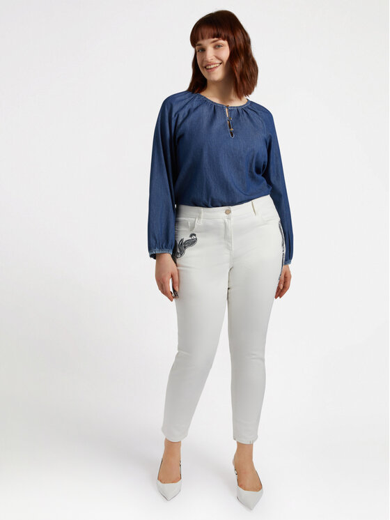 Fiorella Rubino Fiorella Rubino Pantaloni di tessuto P720T004861N011 Bianco Skin Fit