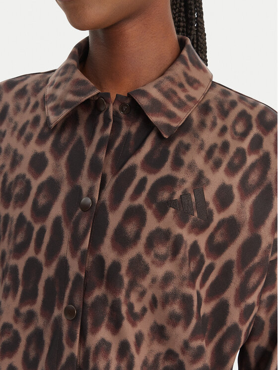adidas adidas Πουκαμισοτζάκετ Seasonal Essentials Leopard Print JZ0297 Καφέ Loose Fit