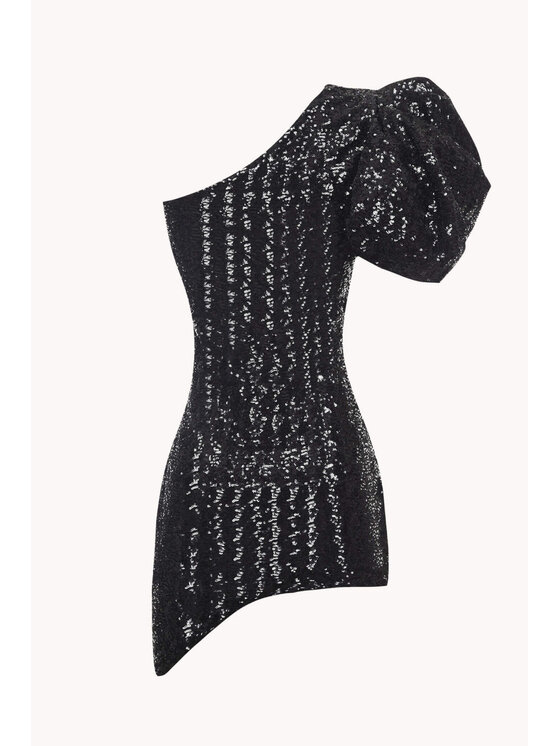 EPUZER EPUZER Sukienka wieczorowa One shoulder sequin Czarny Standard Fit