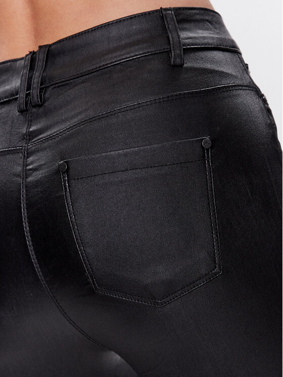 Volcano Volcano Nohavice z imitácie kože R-Verona L07364-S23 Čierna Slim Fit