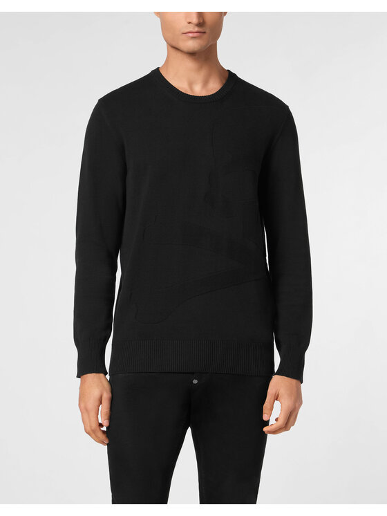 PHILIPP PLEIN PHILIPP PLEIN Longsleeve 9487 Czarny Regular Fit