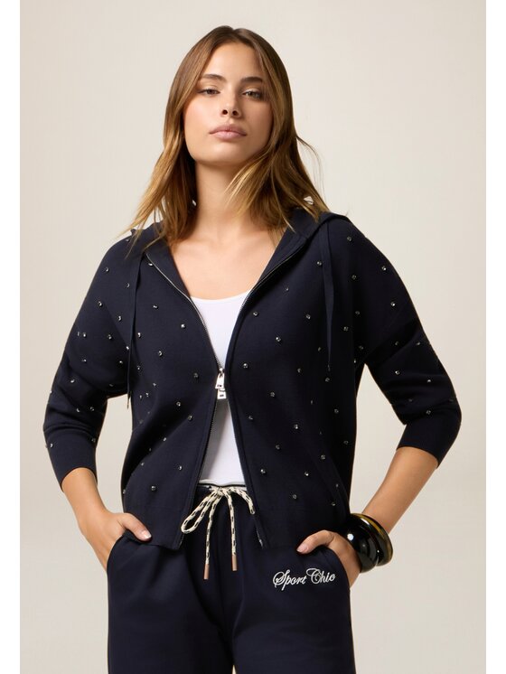 Oltre Oltre Cardigan M283J005017N034 Blu Regular Fit