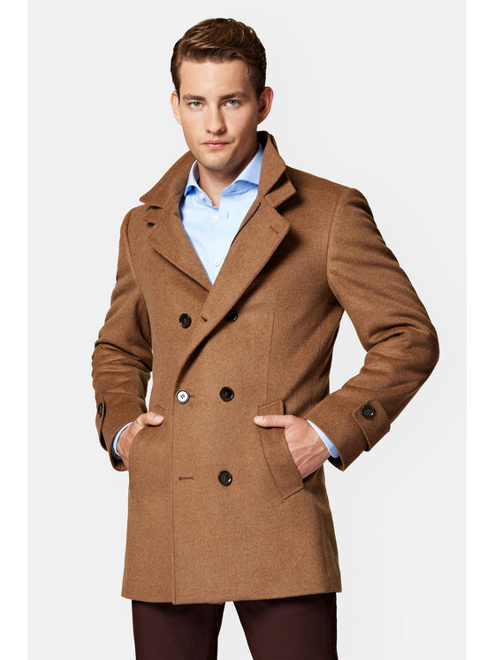 Lancerto Lancerto Płaszcz wełniany Arendal PC073223000009 Brązowy Regular Fit